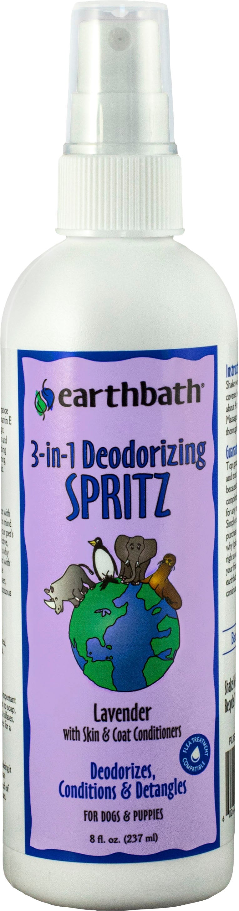 Earthbath 3-in-1 Deodorizing Spritz Pet Conditioner, Lavender, 8 oz - Colognes