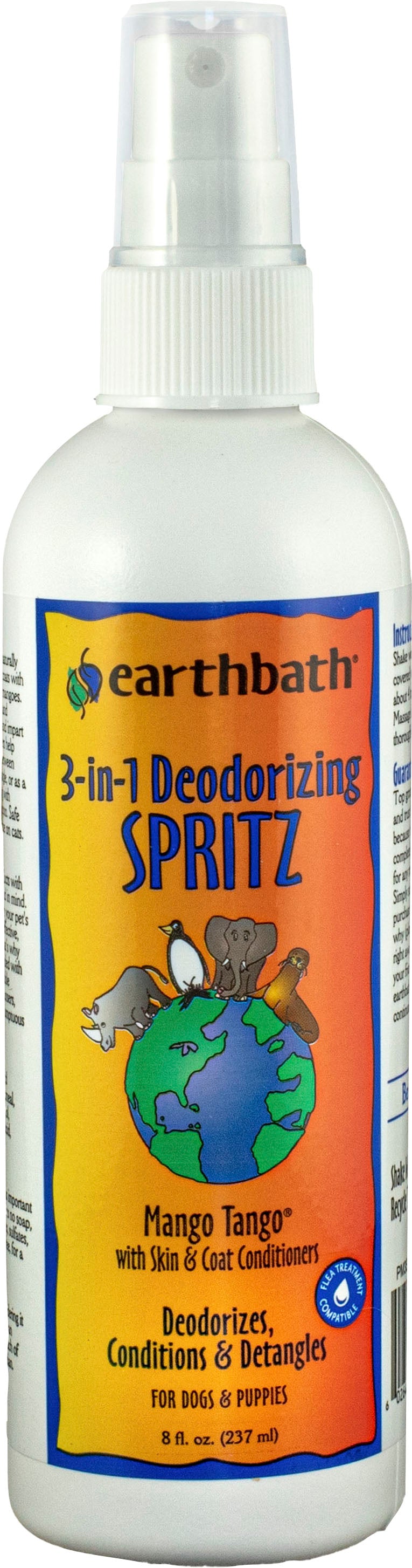 Earthbath 3-in-1 Deodorizing Spritz Pet Conditioner, Mango, 8 oz - Colognes