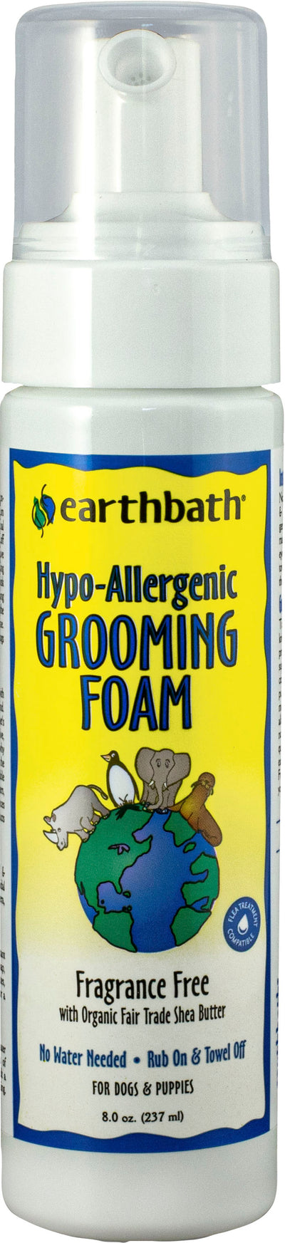 Earthbath Hypoallergenic Grooming Foam for Dogs, Fragrance Free, 8 oz - Shampoos & Wipes
