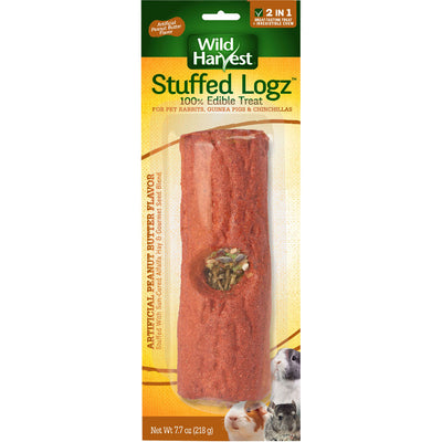 Wild Harvest Stuffed Logz for Small Animals, Peanut Butter, 7.7 oz - Edibles