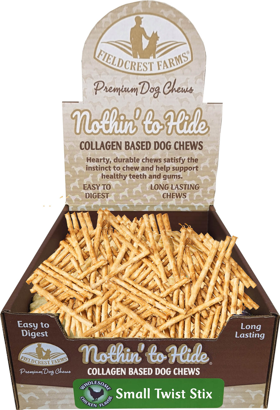 Fieldcrest Farms Nothin' to Hide Twist Stix, Chicken, 100 pk - Long Lasting Chews