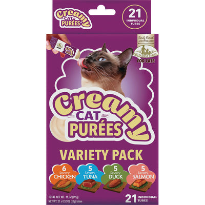 Fieldcrest Farms Creamy Cat Purees, Assorted, 21 ct - Edibles