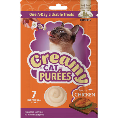Fieldcrest Farms Creamy Cat Purees, Chicken, 7 ct - Edibles