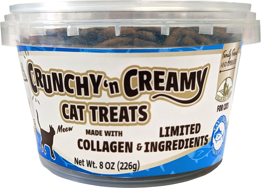 Fieldcrest Farms Nothin' to Hide Collagen Cat Treats, Tuna, 8 oz Tub - Edibles