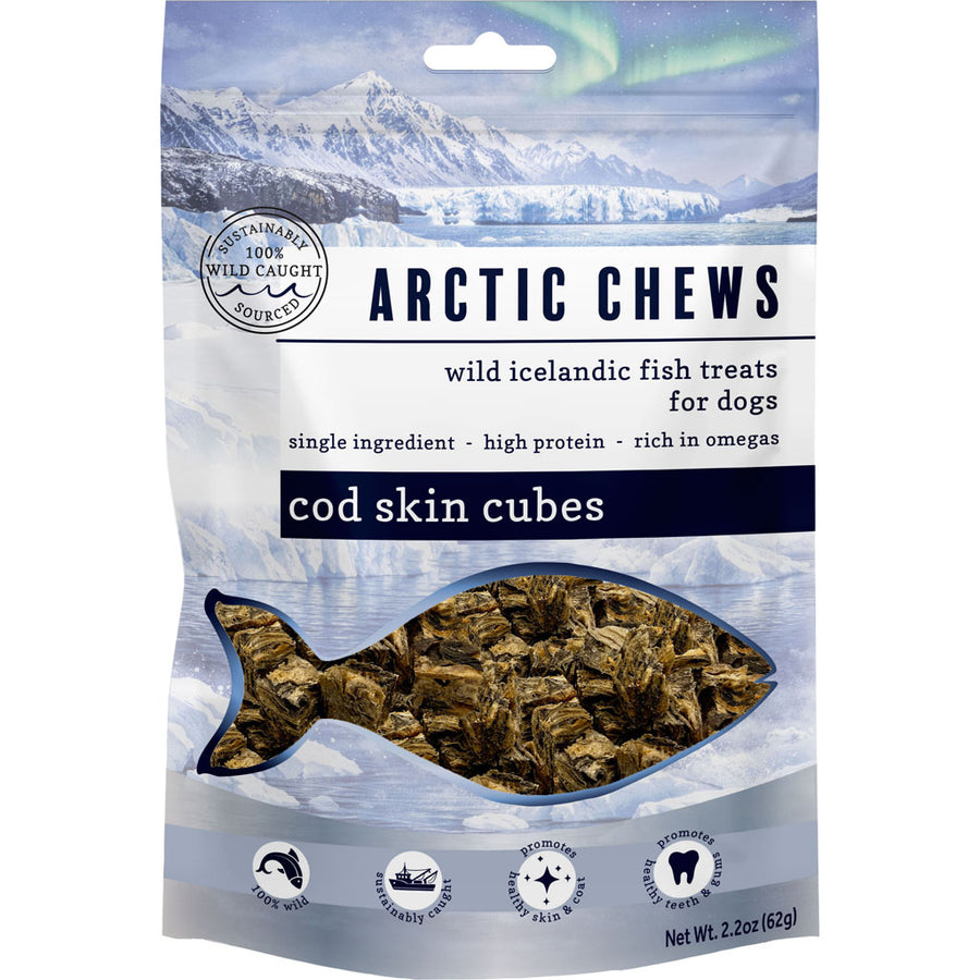 Fieldcrest Farms FF Arctic Chews Cod Skin Cubes Dog Treat, 2.2 oz - Rawhide/ Body Parts