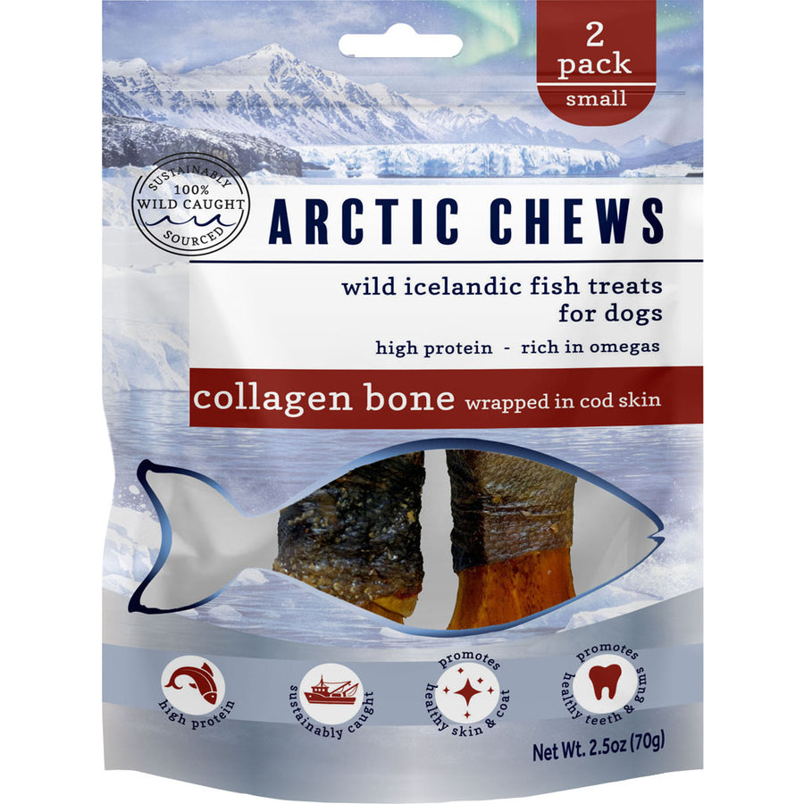 Fieldcrest Farms FF Arctic Chews Collagen Bone W/Cod Skin Dog Treat, 4in-2 pk - Rawhide/ Body Parts