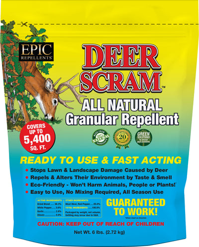 Deer Scram All Natural Granular Repellent, 6 lb - Repellents: Deer