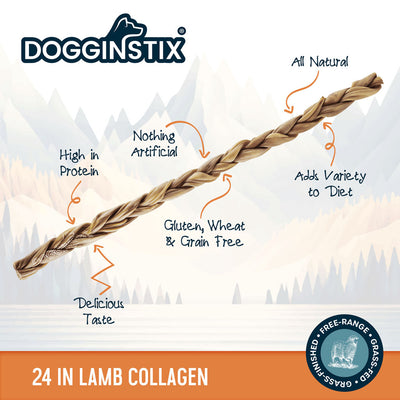 Dogginstix Braided Beef Tripe Stick, 24 in - Rawhide/ Body Parts