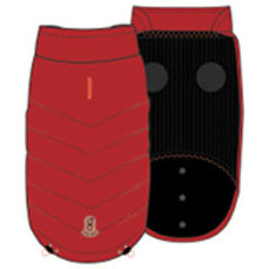 Goo-Eez Mock Neck Signature Dog Jacket, Red/Black, XXS - Clothing