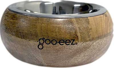 Goo-Eez Rounded Mango Wood Bowl, Stainless Steel, LG