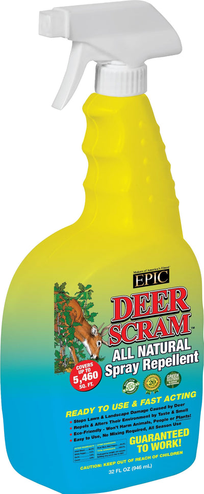 Deer Scram All Natural Spray Repellent RTU, 32 oz - Repellents: Deer