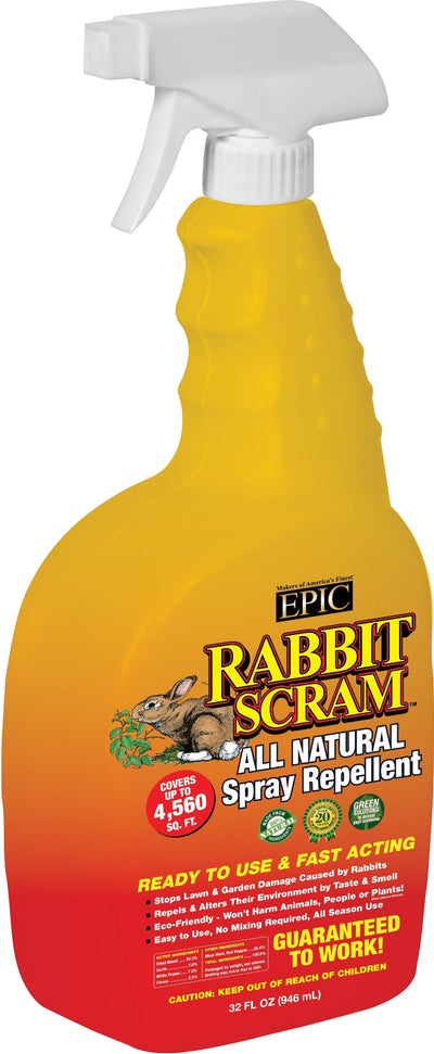 Rabbit Scram All Natural Spray Repellent RTU, 32 oz - Repellents: Deer