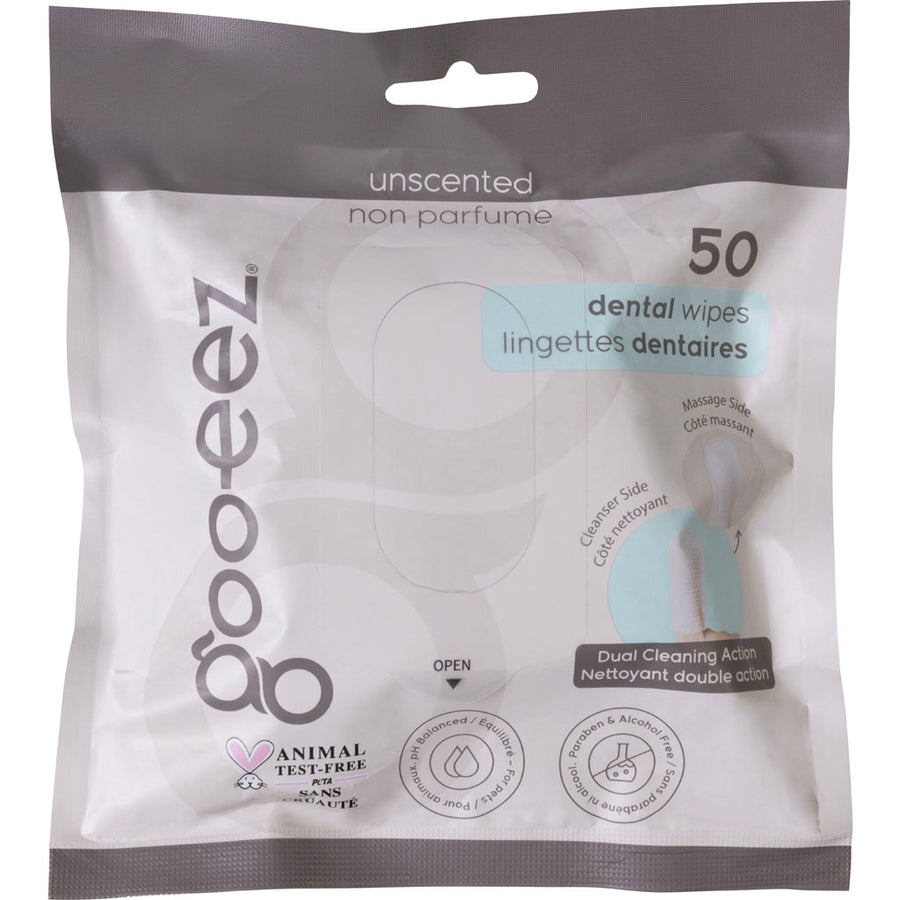 Goo-Eez Dental Finger Wipes, Unscented, 50 ct - Dental Care