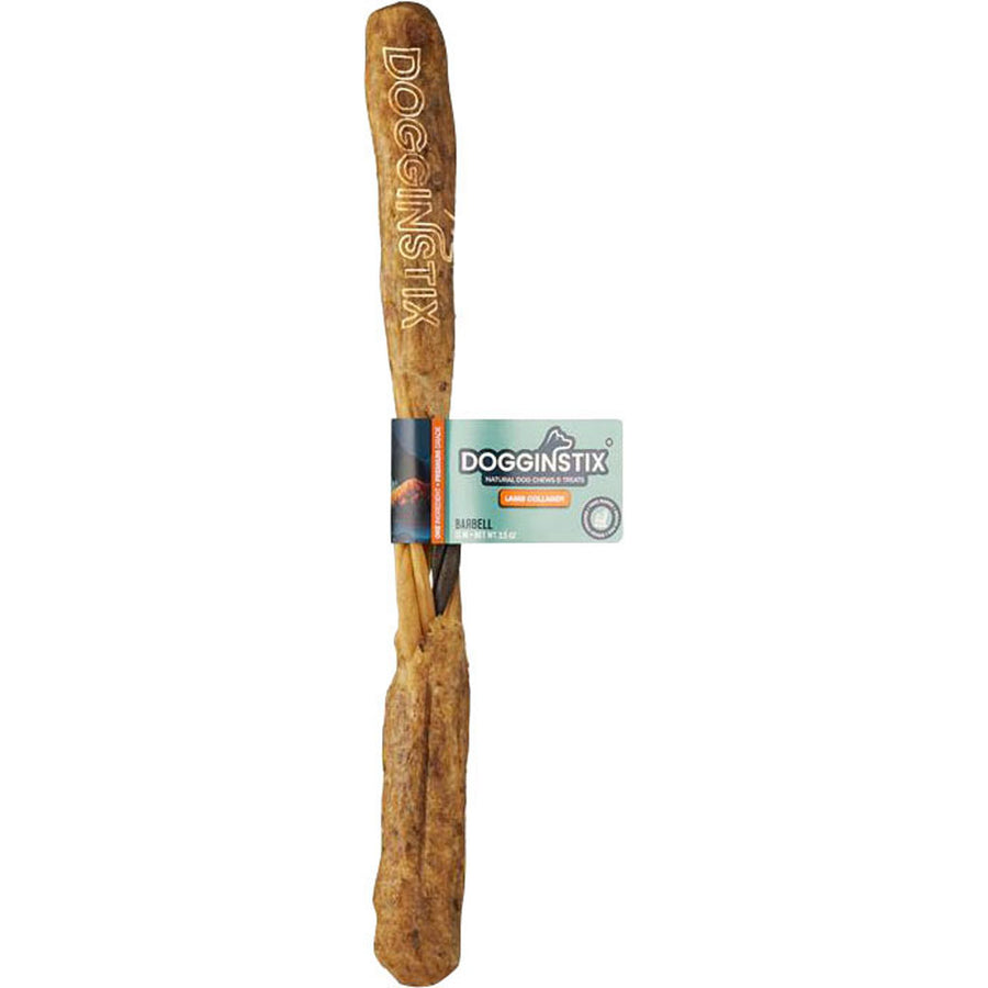 Dogginstix Lamb Collagen Barbell - Rawhide/ Body Parts
