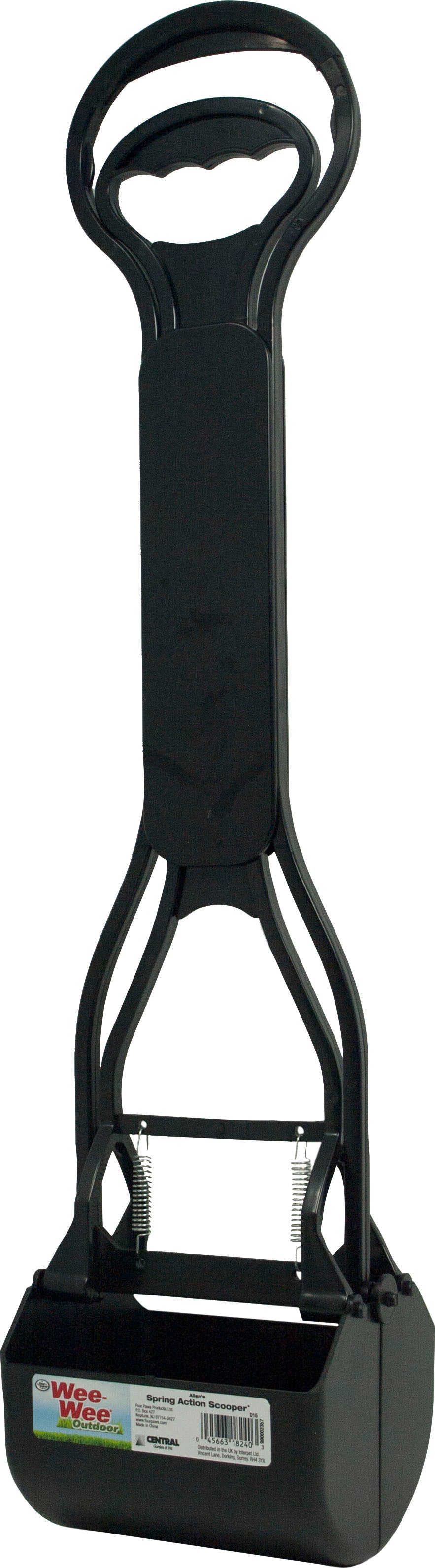 Four Paws Wee-Wee Allens Spring Action Scooper Hard Surface, Black, Reg - Waste Pick Up