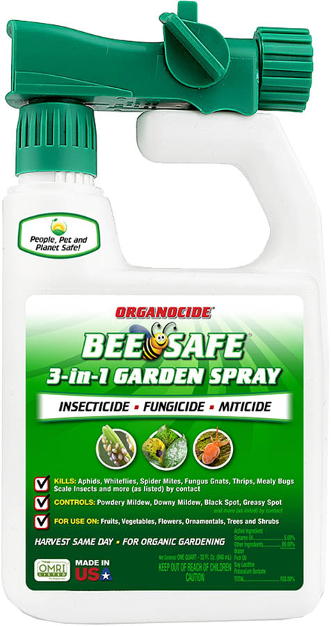 Organocide Bee Safe 3-in-1 Garden Spray Rts, 32 oz - Insect Control