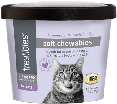 Treatibles Hemp Soft Chewables for Cats, Chicken, 100 ct - Anxiety Relief