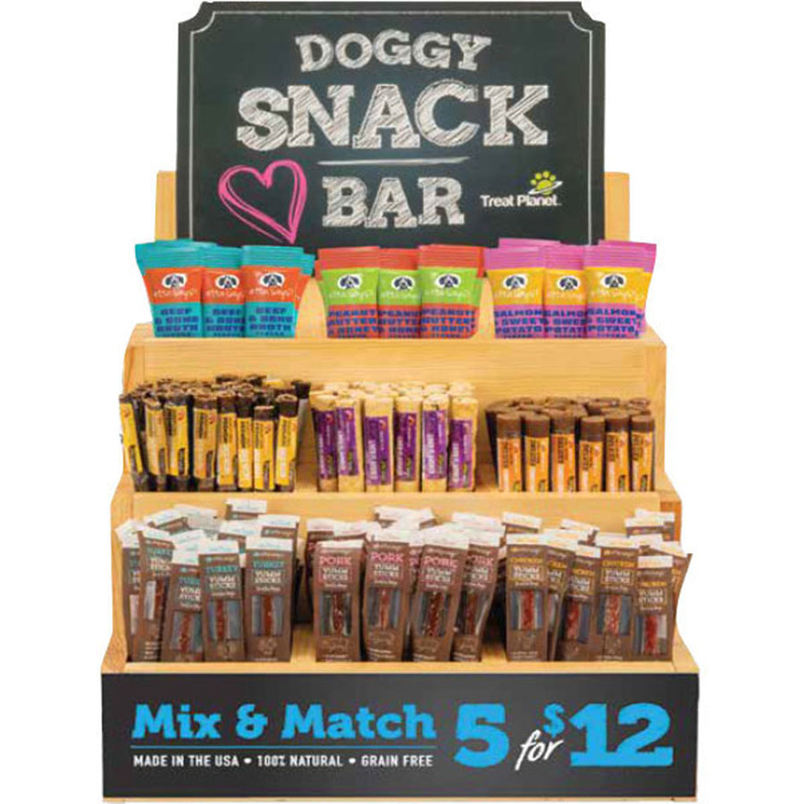 Etta Says Doggy Snack Bar Display, Assorted, 297 ct - Long Lasting Chews