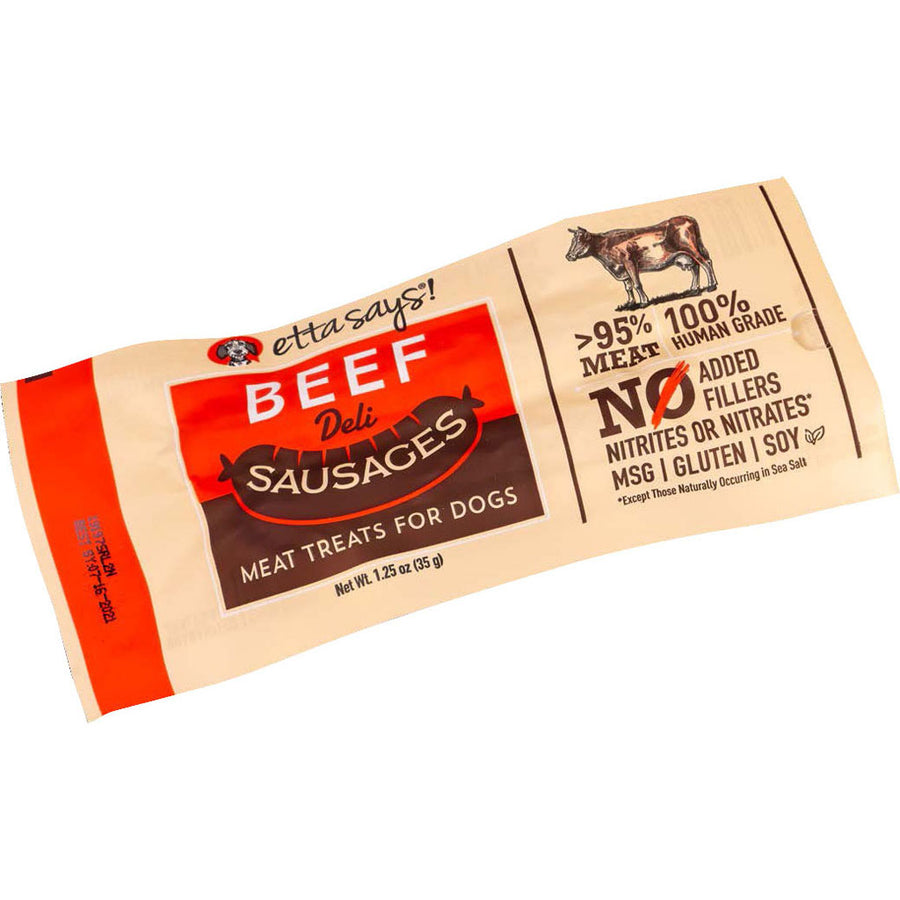 Etta Says Sausage Link Dog Chew, Beef, 1.25 oz - Long Lasting Chews