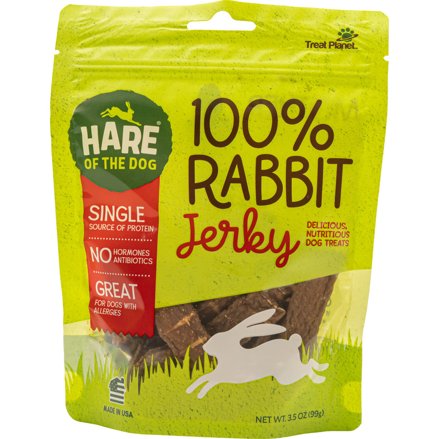 Hare of the Dog 100% Rabbit Jerky, Rabbit, 3.5 oz - Soft Treats