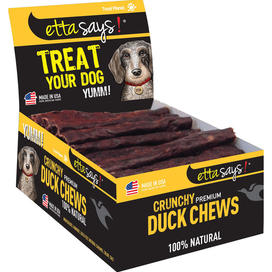 Etta Says Premium Crunchy Bars Display, Duck, 4.5 in-12 ct - Rawhide/ Body Parts