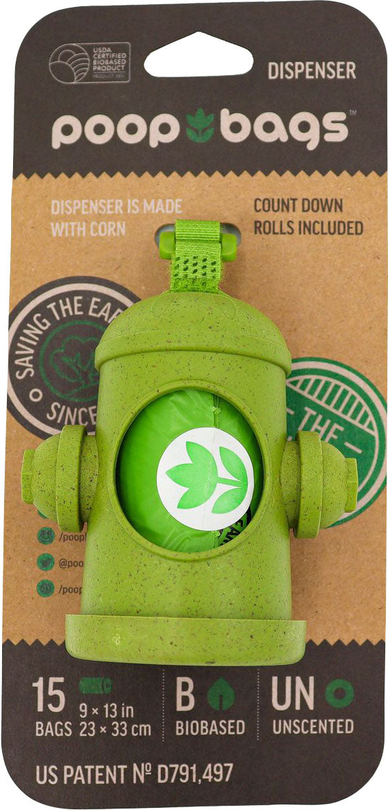 The Original Poop Bags Dispenser with Waste Bags, Unscented/Biobased, 15 ct - Waste Pick Up