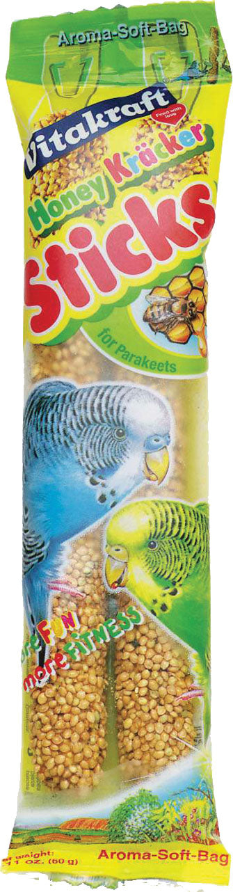 Vitakraft Crunch Sticks Parakeet Treats, Golden Honey, 2.11 oz-2 pk