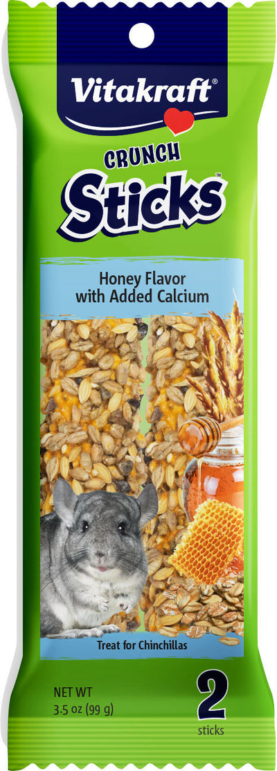 Vitakraft Crunch Sticks Chinchilla Treats, Honey, 3.5 oz-2 pk
