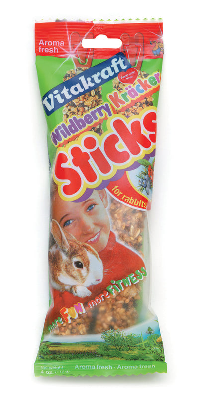 Vitakraft Crunch Sticks Rabbit Treats, Wildberry/Honey, 4 oz-2 pk