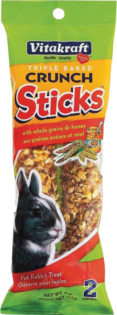 Vitakraft Crunch Sticks Rabbit Treats, Grain/Honey, 4 oz-2 pk