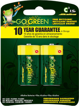 Gogreen Alkaline Battery, c-2 pk - Batteries