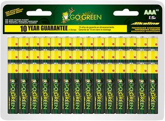Gogreen Alkaline Battery, aaa-48 pk - Batteries
