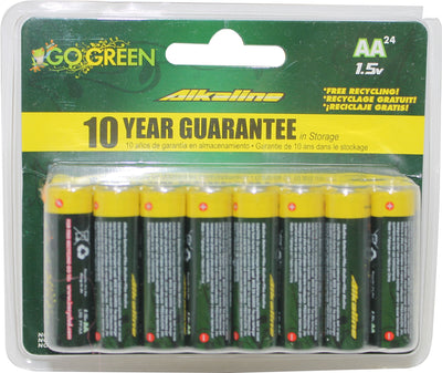 Gogreen Alkaline Battery, aa-24 pk - Batteries
