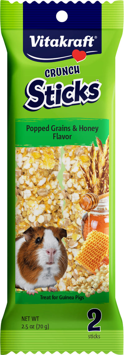 Vitakraft Crunch Sticks Guinea Pig Treats, Grain/Honey, 2.5 oz-2 pk