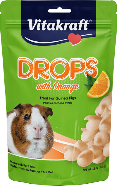 Vitakraft Drops Guinea Pig Treats, Orange, 5.3 oz - Edibles