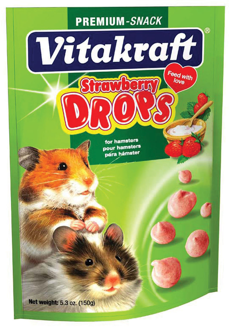 Vitakraft Drops Hamster Treats, Strawberry, 5.3 oz - Edibles