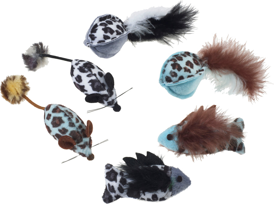 Spot Rattle W/Catnip, Animal Print, 2 pk