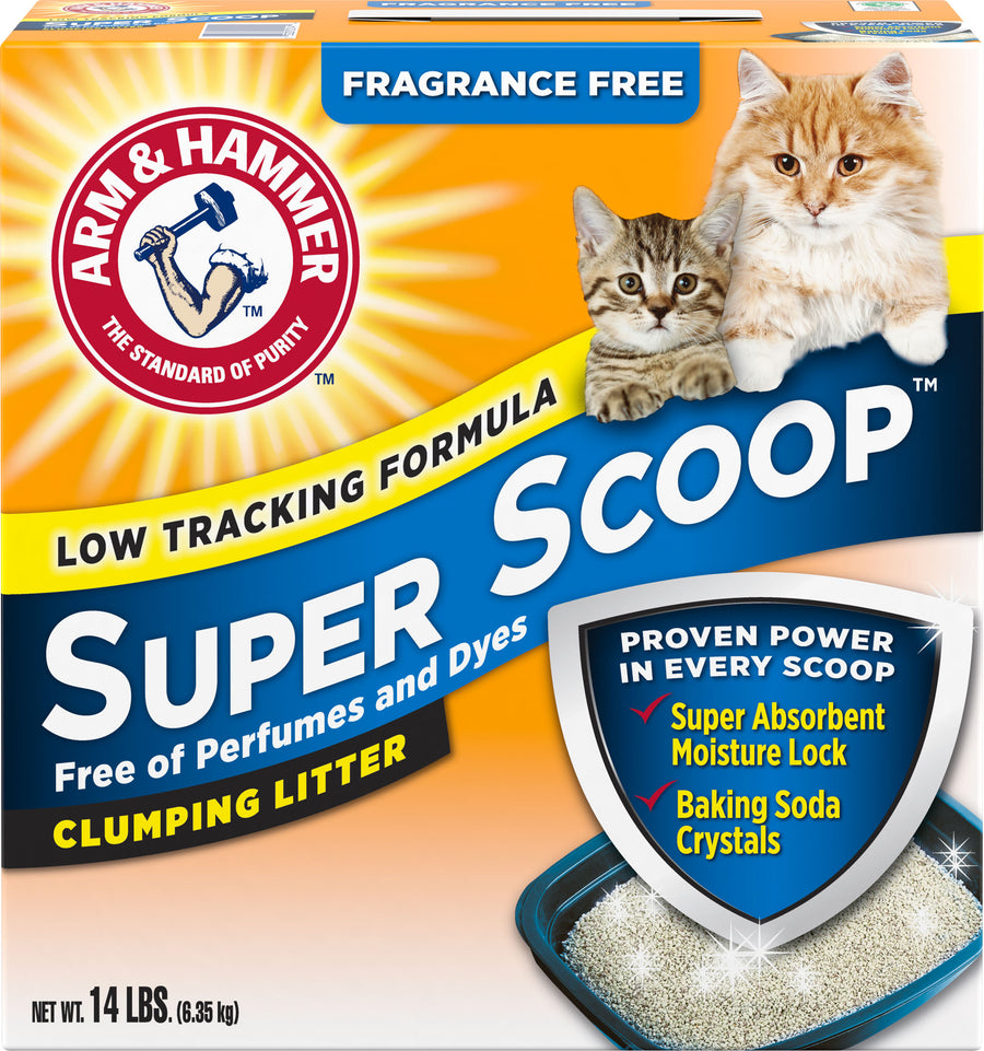 Arm & Hammer Super Scoop Clumping Litter, Fragrance Free, 14 lb