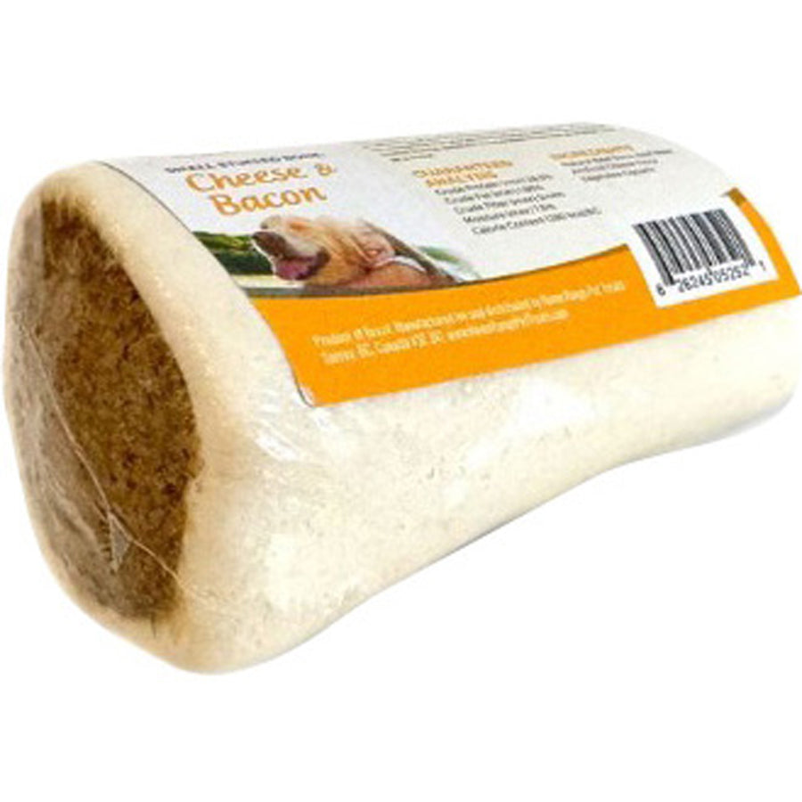 Home Range Stuffed Bone, Cheese/Bacon, 3-4 in - Rawhide/ Body Parts