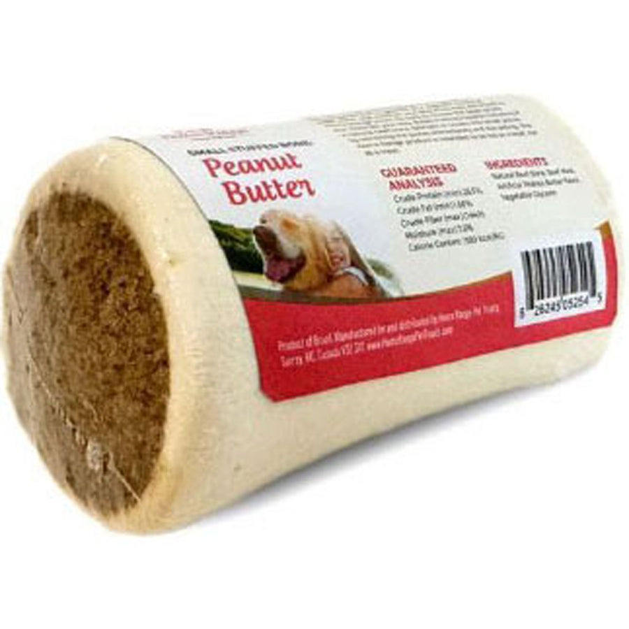Home Range Stuffed Bone, Peanut Butter, 3-4 in - Rawhide/ Body Parts