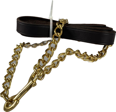 Beiler's Leather Lead W/Chain, Brown, 6 ft - Leads