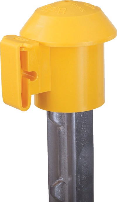 Dare T Post Top'r Safety Top & Electric Fence Insulator, Yellow, 10 pk - Rod and Post Insulators