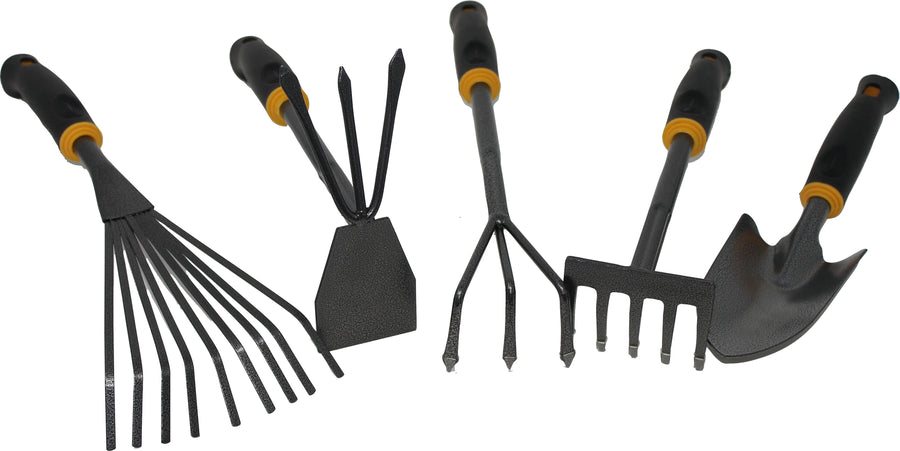 Centurion Hammerstone Garden Tool Set, Black/Orange, 5 pc - Trowel/Scoop