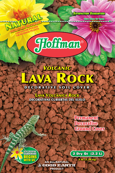 Hoffman Volcanic Lava Rock Decorative Soil Cover, Red, 2 qt - Soil Additives