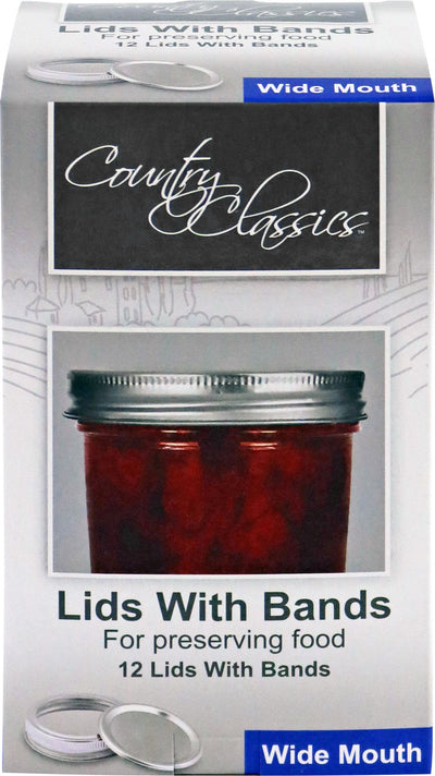 Country Classics Wide Mouth Lids W/Bands, 12 ct - Canning Jars and Acc.