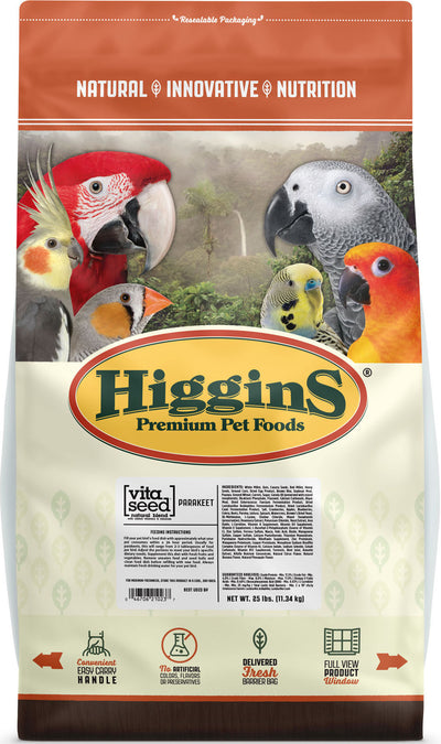 Higgins Vita Seed Natural Blend Parakeet, 25 lb