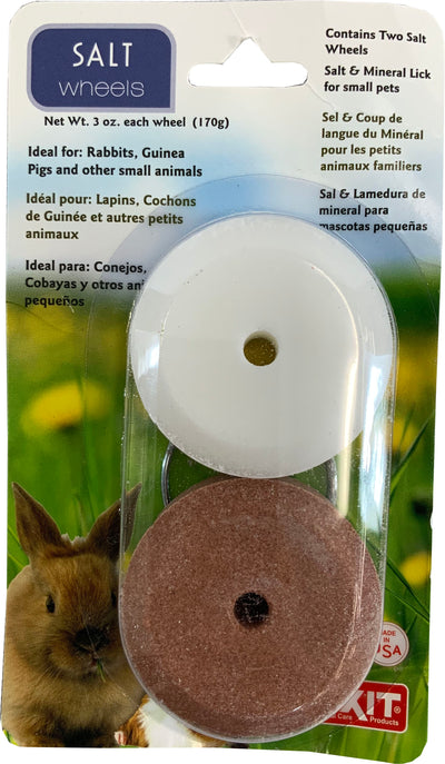 Lixit Salt & Mineral Wheel Blister Pack, White/Brown, 2 pk - Minerals