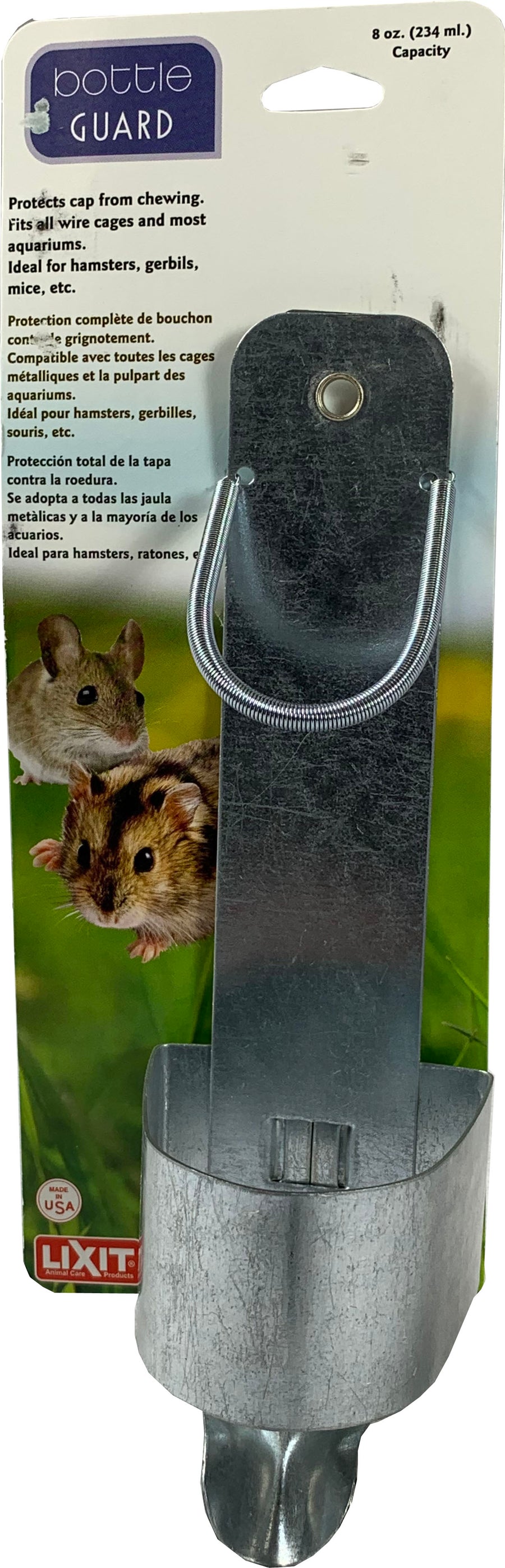 Lixit Deluxe Chew Guard Bottle Holder, Silver, 8 oz - Bottles