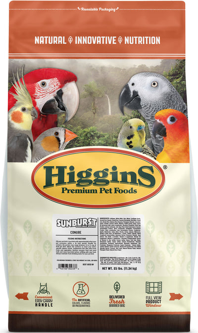 Higgins Sunburst Gourmet Blend Conure, 25 lb - Parrot