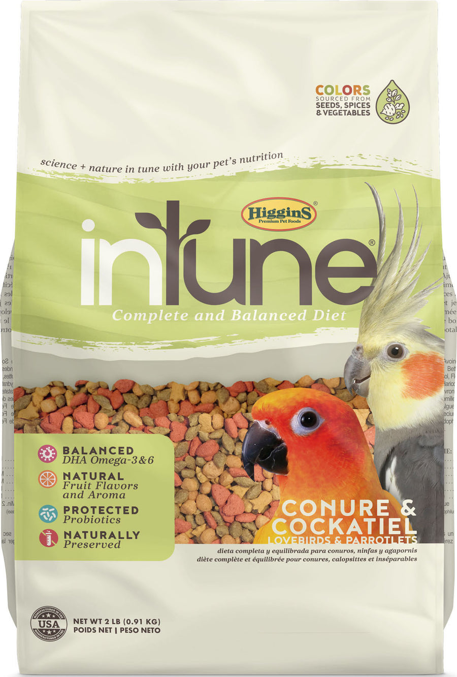 Higgins Intune Complete Diet Conure, 2 lb - Cockatiel